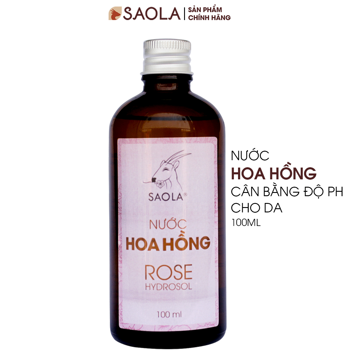 Nước hoa hồng thương hiệu Sao la (100ml): Dưỡng ẩm, làm se  khít lỗ chân lông, làm mịn và ngăn ngừa lão hóa da, làm sạch da, 100% thuần chay, từ tự nhiên, an toàn, lành tính - Hàng Chính Hãng