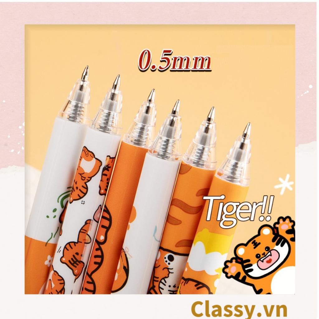 Bút gel Classy bấm 0.5mm họa tiết con hổ tết, tùy chọn cho sinh viên/nhân viên văn phòng PK1147