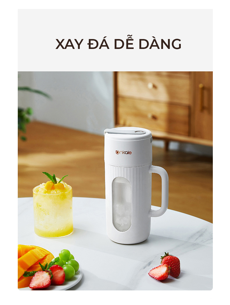 Máy xay sinh tố di động cầm tay thế hệ mới dung tích 400ml 10 lưỡi cắt thép không rỉ động cơ cực khỏe