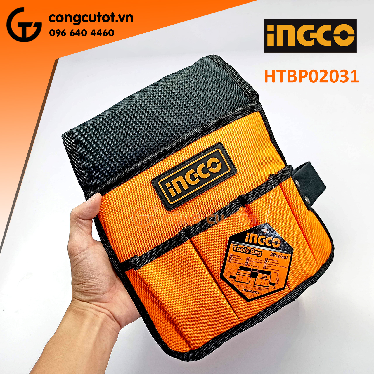 Túi đồ nghề đeo hông 2 ngăn lớn 14 ngăn nhỏ Ingco HTBP02031