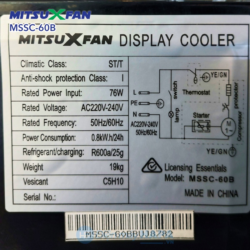 Tủ Mát Mini Cao Cấp MITSUXFAN MSSC-60B 52 Lít, Inverter Tiết Kiệm Điện, Chất Liệu HIPS Kháng Khuẩn , MSSC60B, Phù hợp cho phòng khách sạn, resort, nhà hàng, phòng gym, karaoke, gia đình... - Giao Miễn Phí Toàn Quốc, Hàng Chính Hãng