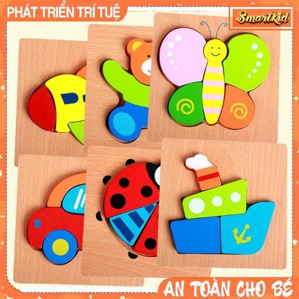 Đồ chơi ghép hình gỗ nổi 3D bằng gỗ thông minh nhiều chủ đề giúp bé phát triển trí tuệ
