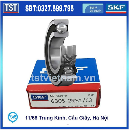 Vòng bi bạc đạn SKF 6305-2RS1/C3