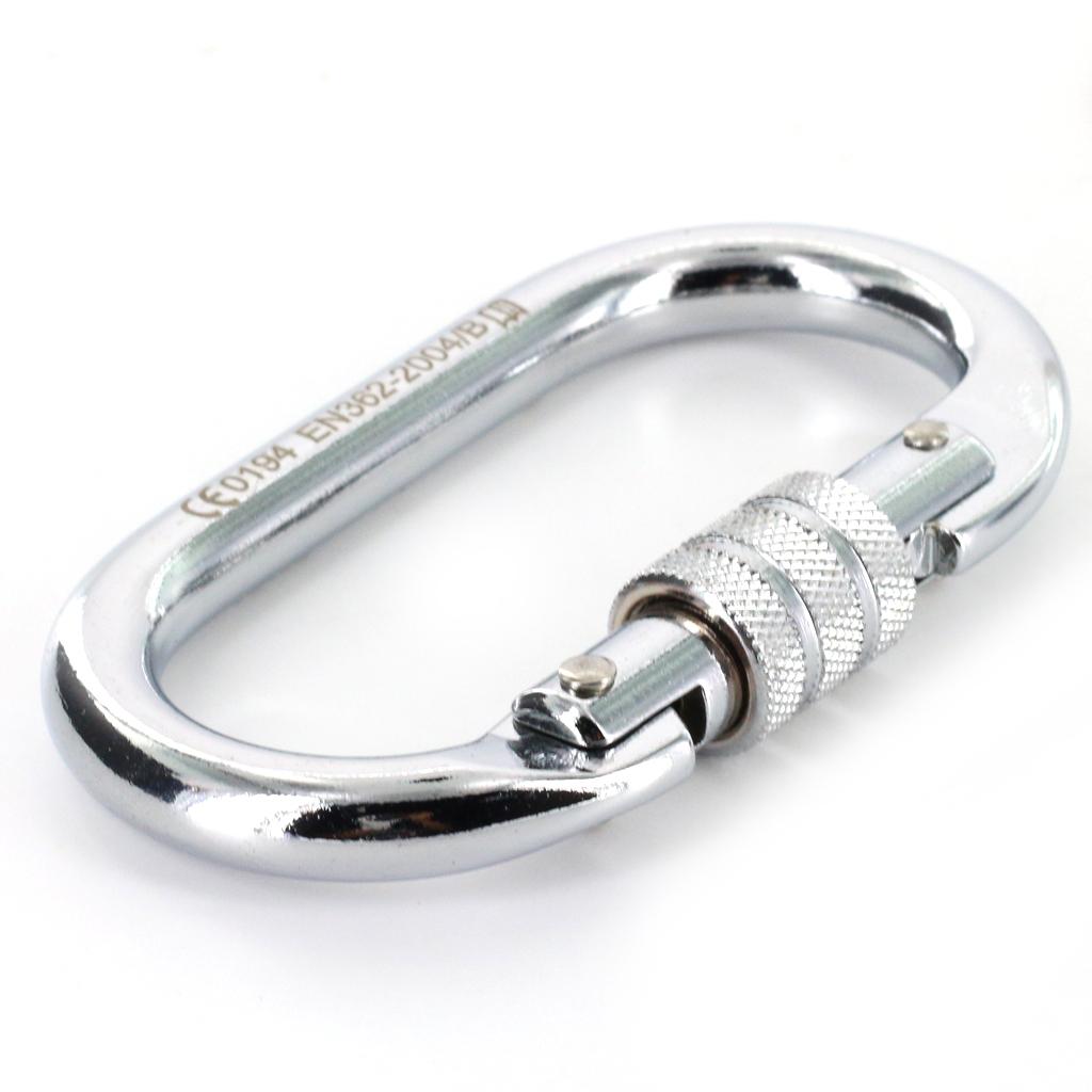 Mountaineering Rock Climbing Carabiner Steel Screwgate Locking Hook 25KN