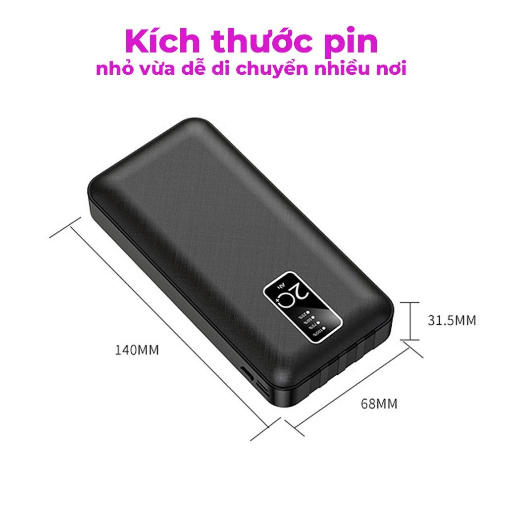 Pin sạc dự phòng HXSJ A1 20.000mAh-sạc nhanh tích hợp sẵn 4 đầu sạc chuyên dụng tiện lợi, 2 Cổng Sạc Vào Type-C/Micro - Hàng Chính Hãng