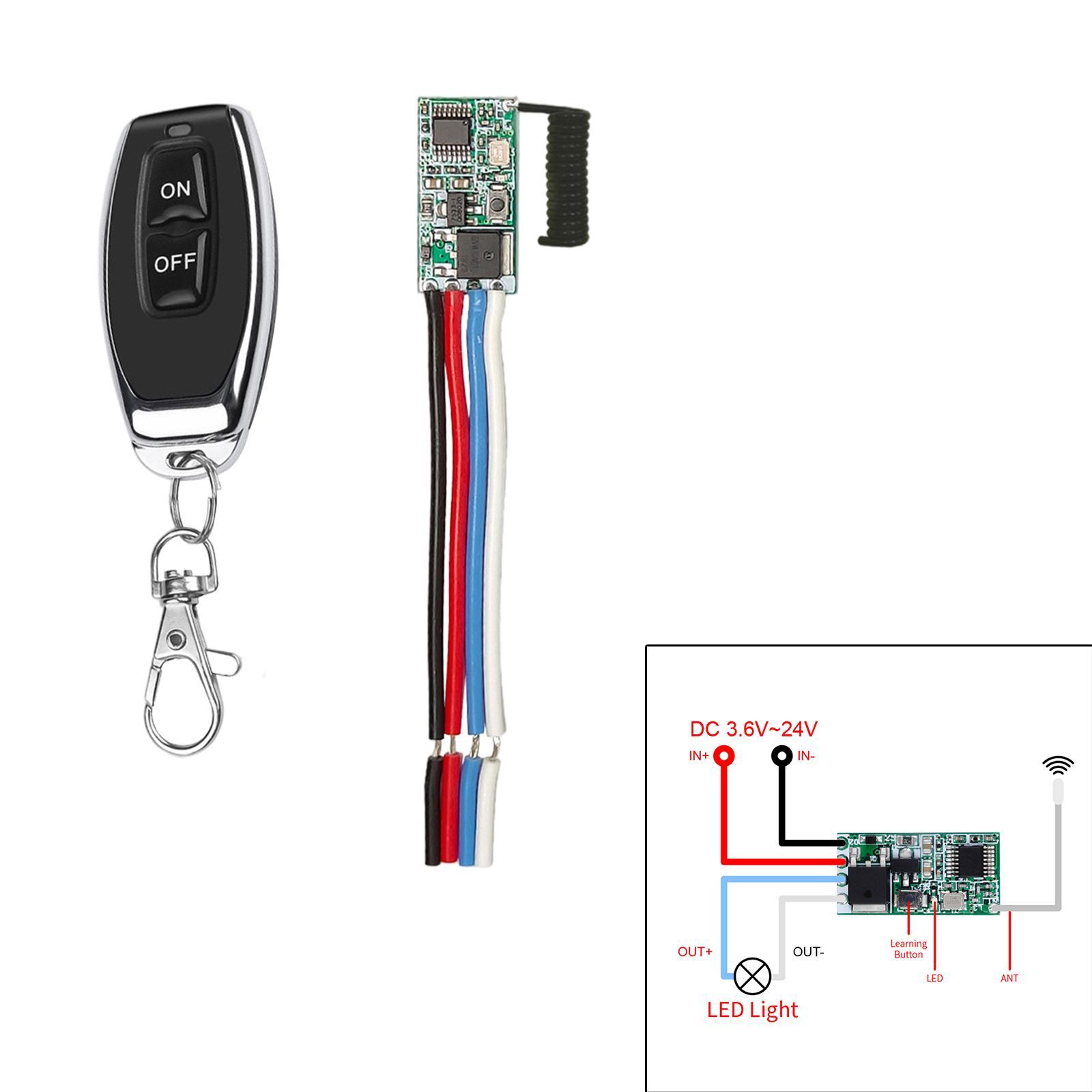 2 Set RF 433MHz 12V Mini Wireless Remote Control Switch  Receiver