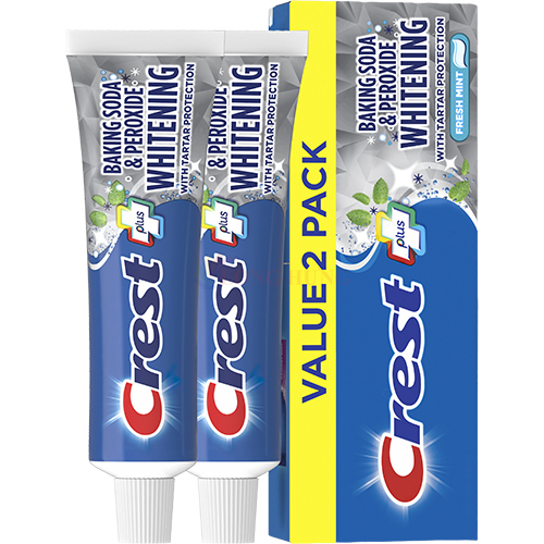Combo kem đánh răng Crest Plus Baking Soda Peroxide Whitening (161g x 2) - Hàng chính hãng
