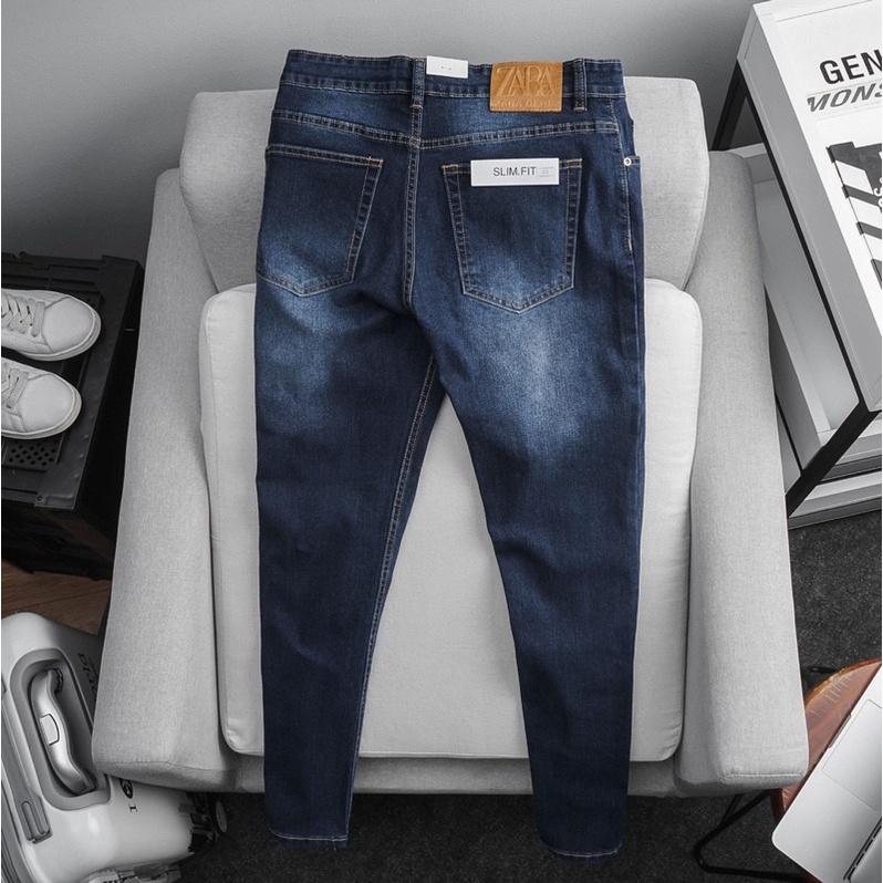 Quần jean nam big size cao cấp màu xanh slimfit co giãn xuất xin