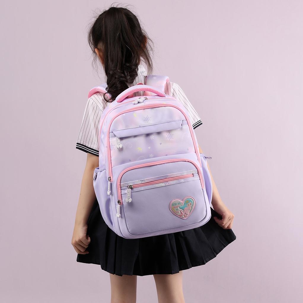 Balo học sinh cấp 1 vải cao cấp chống nước màu pastel dễ thương đi học tiểu học cho bé trai gái 2263