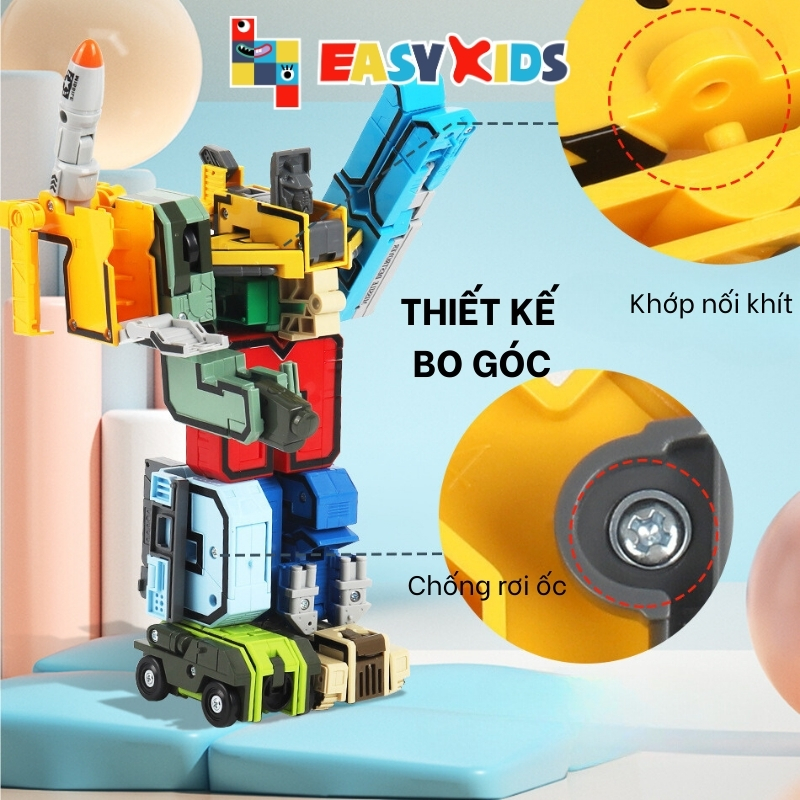 Đồ Chơi Lắp Ráp Số Biến Hình Robot, Bộ Số Robot Biến Hình Loại To