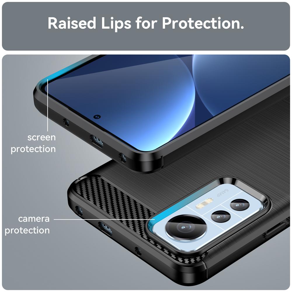 Ốp lưng dành cho Xiaomi 12 Lite 5G ốp silicone mềm Carbone phay xước chống sốc chống vân tay