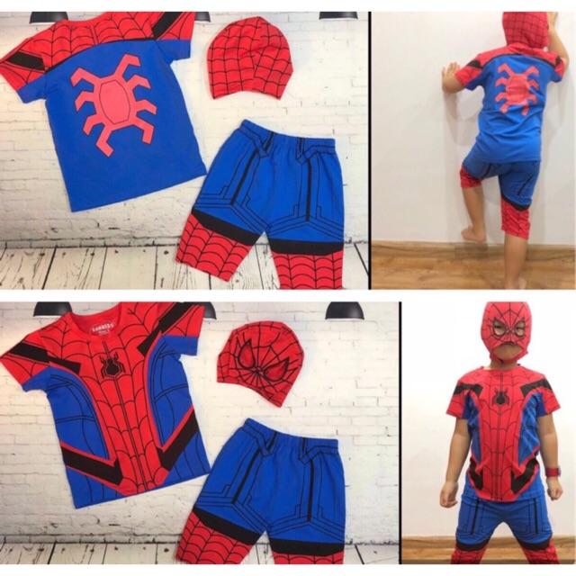 Bộ đồ siêu nhân nhện ngắn spider man Samkids (có bảng size hình cuối)