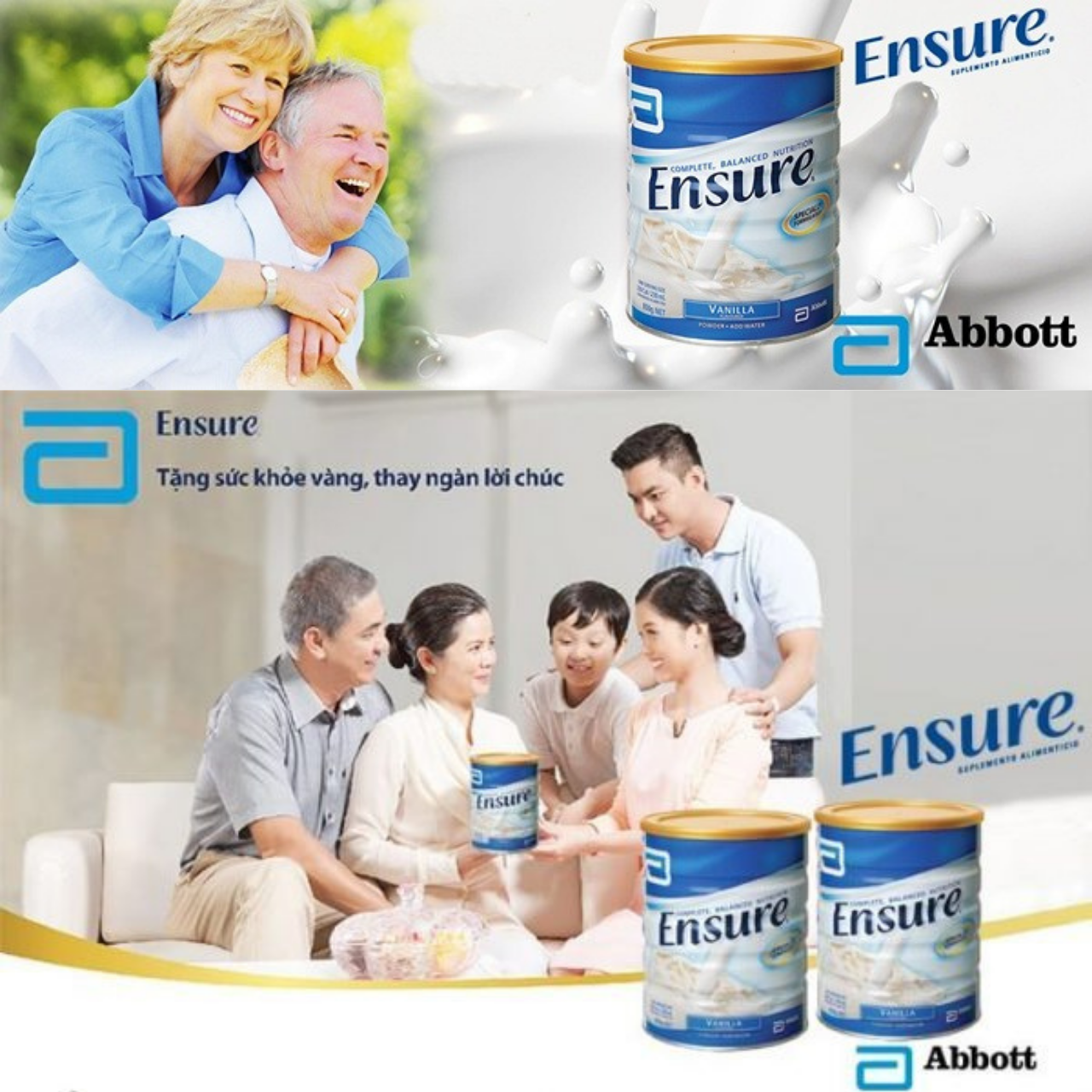 Sữa Ensure Complete Balanced Nutrition Vani Úc - Giúp hồi phục sức khỏe cho người gầy, người suy dinh dưỡng, người già, người sau phẫu thuật, người mới ốm dậy