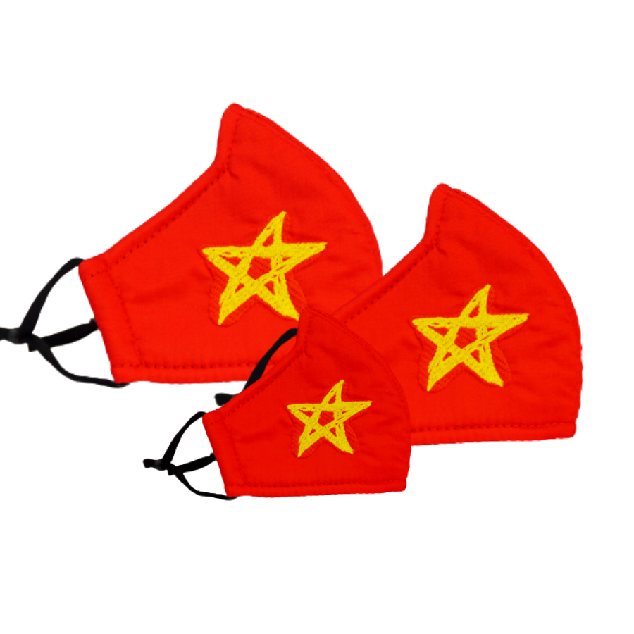 Khẩu trang Kissy cờ đỏ sao vàng size L - Tự Hào Việt Nam - Giao chuẩn mẫu, chuẩn size