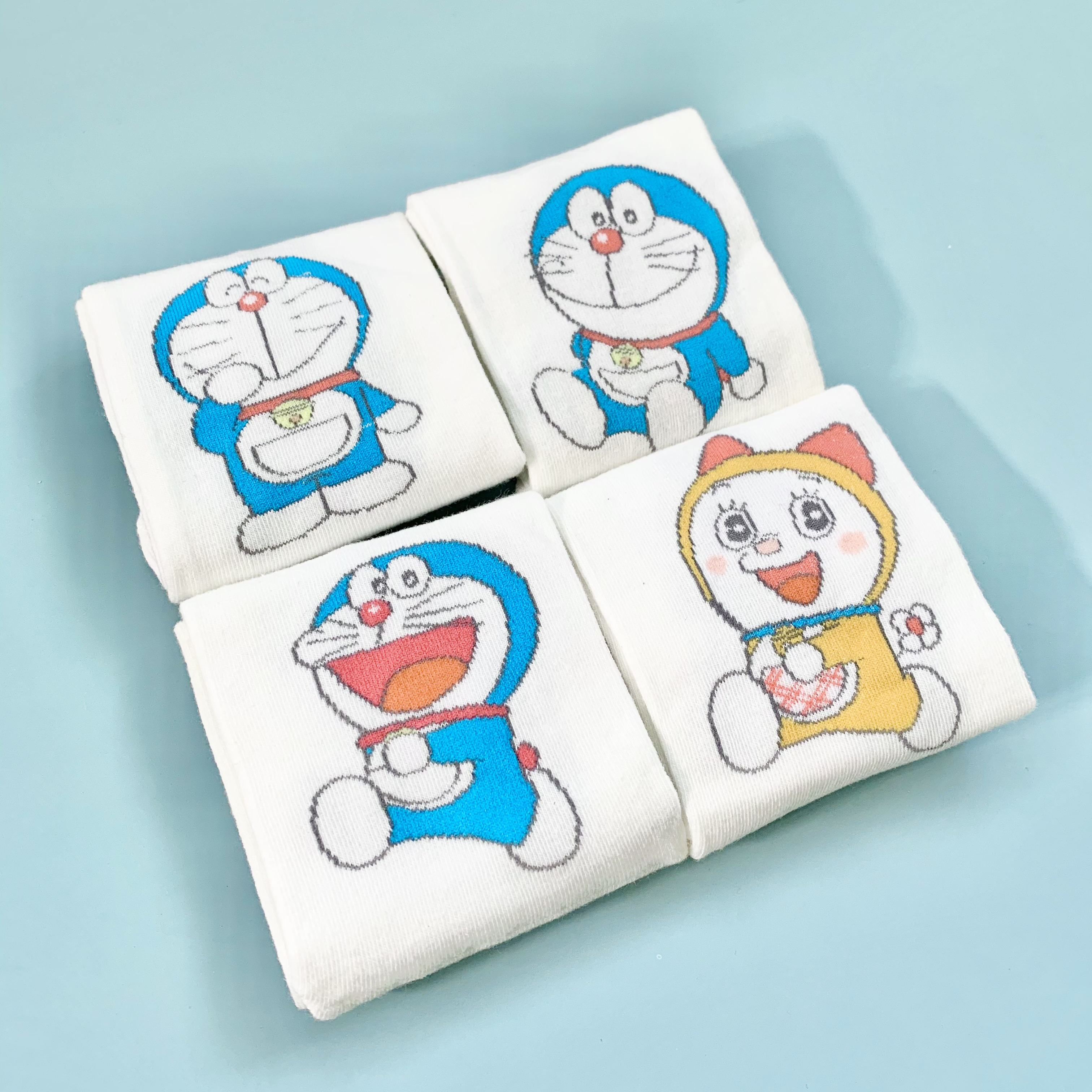 Set hộp 4 đôi tất nữ NICESOKS chất liệu cotton cao cấp, ngắn cổ thể thao, họa tiết Doraemon - NS5008FS - hàng chính hãng