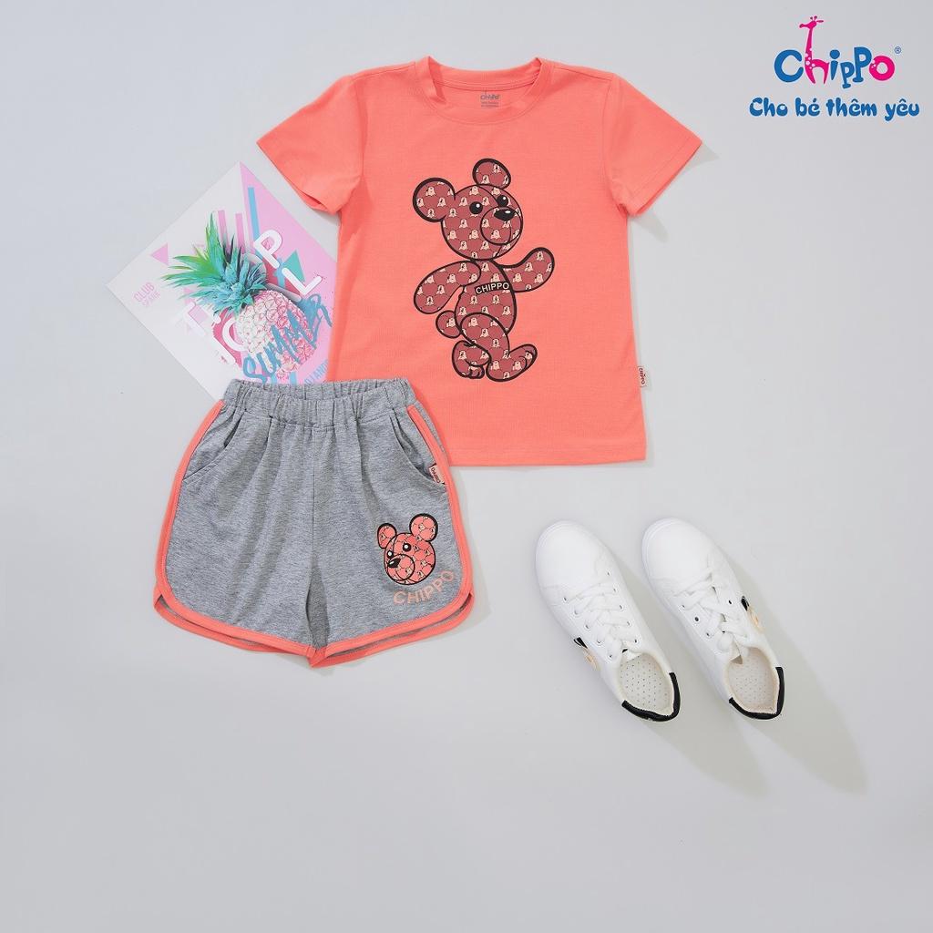 Bộ cộc tay bé gái CHIPPO 100% Cotton cho bé từ 6 đến 10 tuổi - BG2201