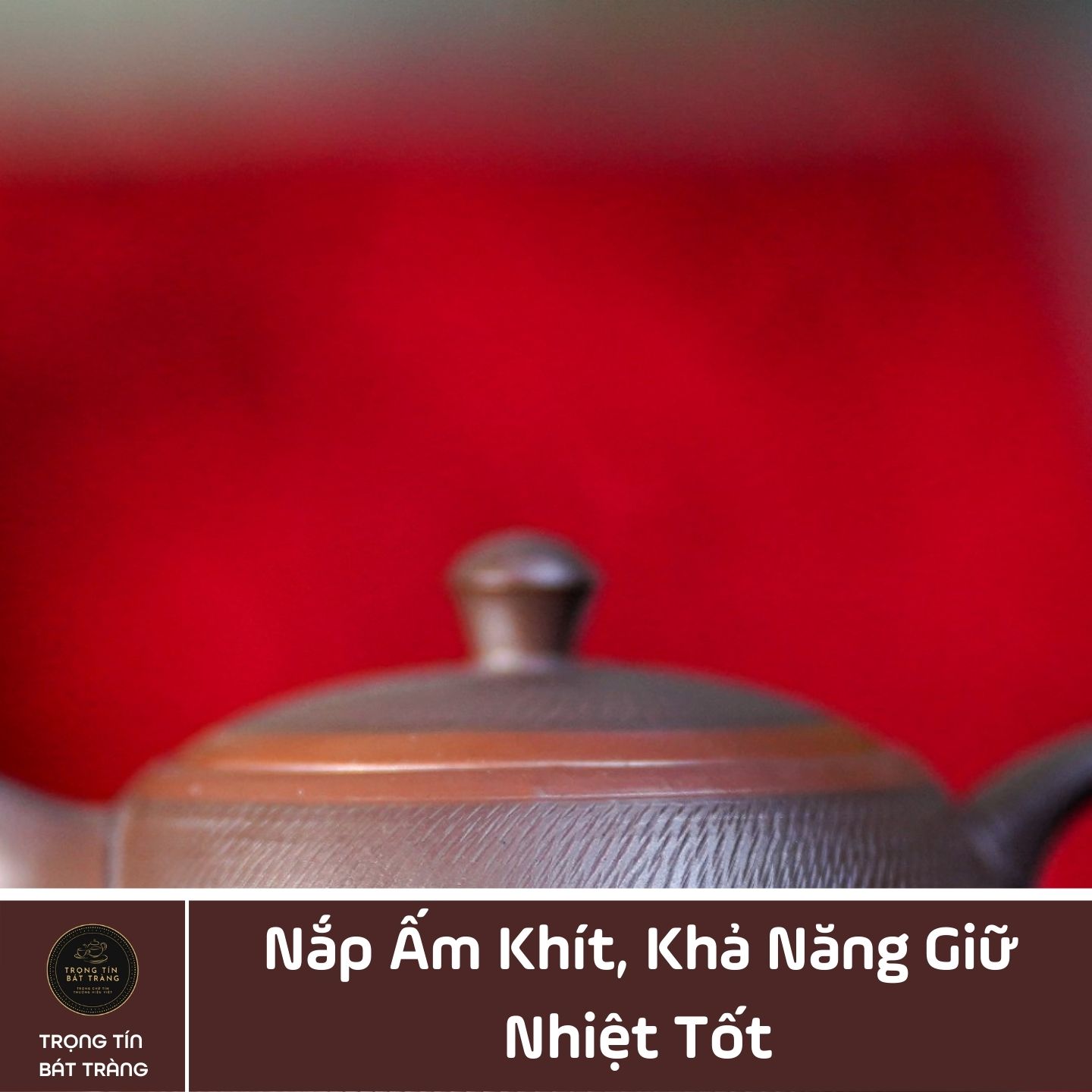 Ấm Trà Đạo, Ấm Uống Trà Độc Ẩm, Song Ẩm Nâu Ganh Viền Chỉ Đỏ Gốm Tử Sa Bát Tràng Trà Gia Quán Dáng Ấm Thủy Bình Dung Tích 300ml (Ấm Lẻ) AHS 42