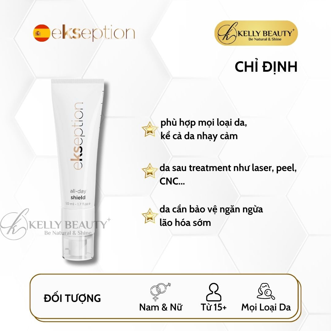 Kem Chống Nắng Phổ Rộng ekseption All Day Shield SPF 50+ | Kelly Beauty