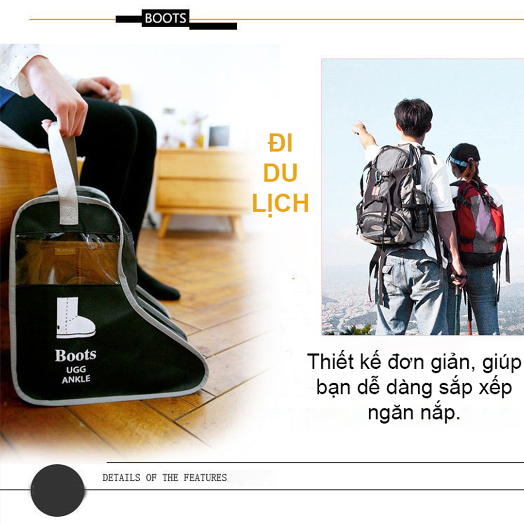 Túi Đựng Giày Boots Phong Cách Hàn Quốc, Có Hai Ngăn Riêng Biệt Cho Từng Chiếc Giày