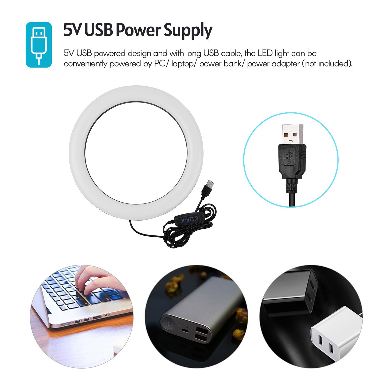 Đèn LED vòng kim loại 10 inch 3 chế độ chiếu sáng 10 mức độ sáng Đèn LED vòng kim loại 10 inch 3 chế độ chiếu sáng 10 mức độ sáng