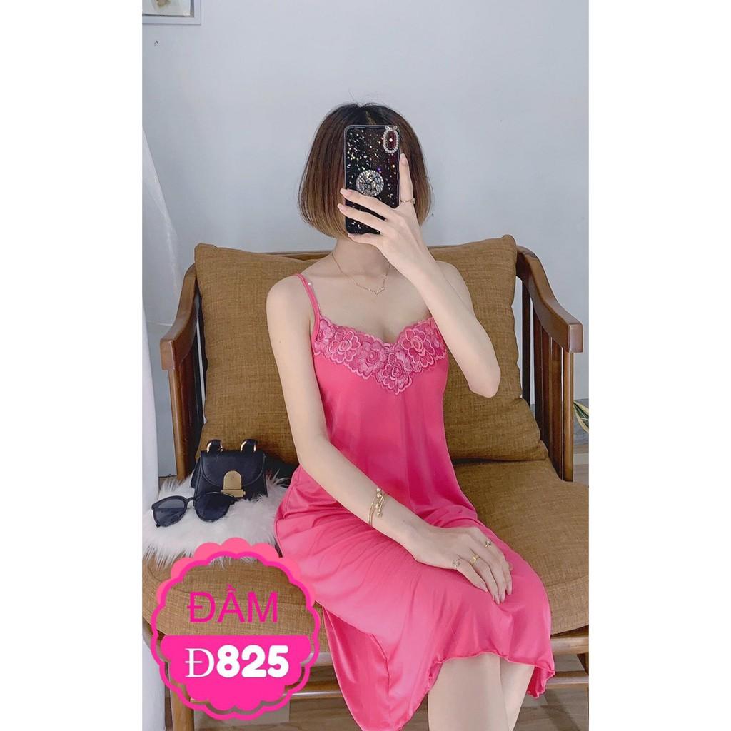 Đầm thun nữ [ +ĐƯỢC ĐỔI TRẢ + Tặng kèm vòng tay ] đầm ngủ dây thun lạnh co dãn , free size 42KG -