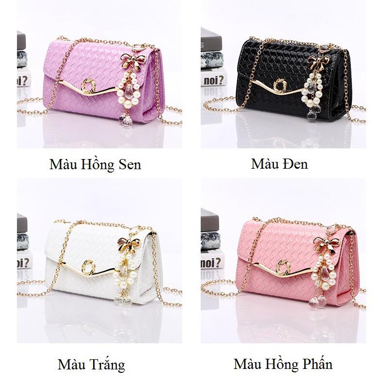 Túi Đeo Chéo Caro T18 Mẫu Mới Khuyên Tròn- Đen
