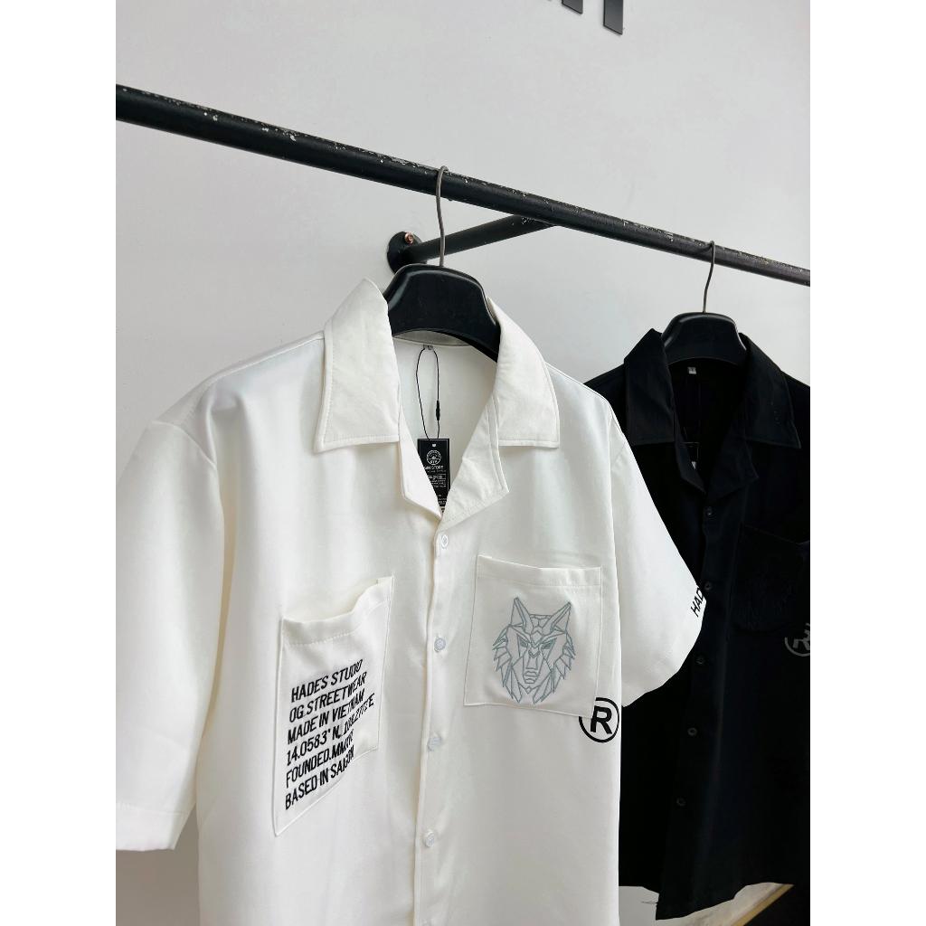 Áo Sơ Mi Tay Lỡ Unisex SHROUD Form Rộng Nam Nữ - gin store