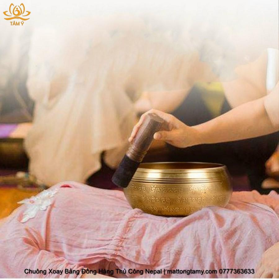 |Tặng Lót Chuông + Chày| Chuông Xoay Bằng Đồng Hàng Thủ Công Nepal