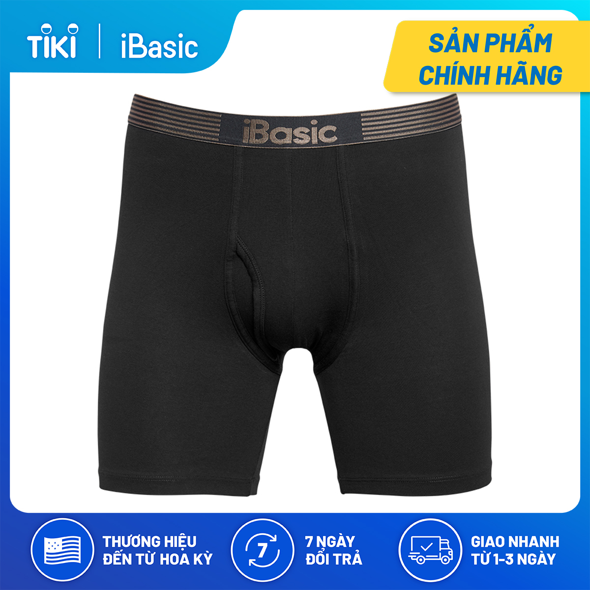 Combo 3 quần lót nam cotton đùi dài iBasic PANM083