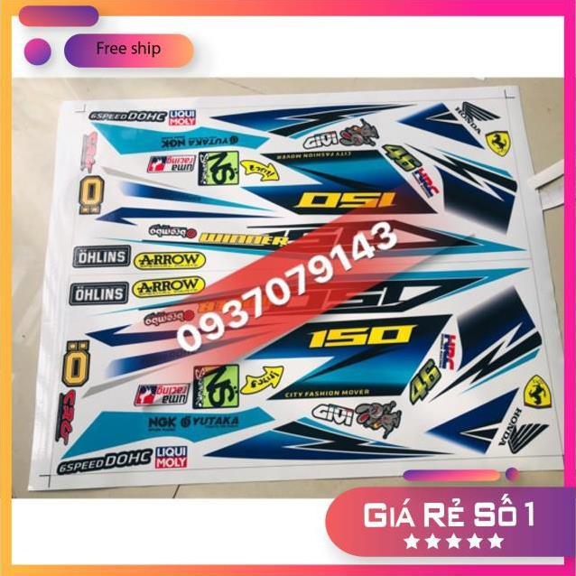 Tem rời winner dán xe trắng tem 3 lớp ko bay màu bảo hành màu sắc vĩnh viễn