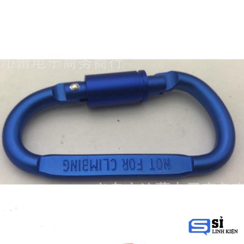 Móc khóa PHƯỢT THỦ CARABINER chữ D - khóa xoay 8cm - hợp kim NHÔM CAO CẤP NHẸ BỀN
