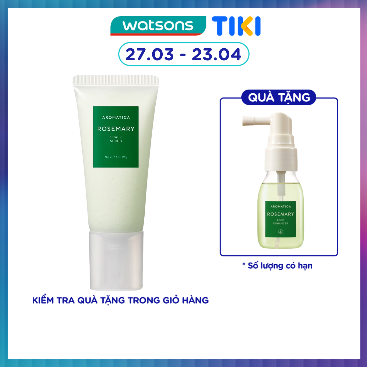 Tẩy Tế Bào Chết Da Đầu Aromatica Chiết Xuất Hương Thảo 165ml