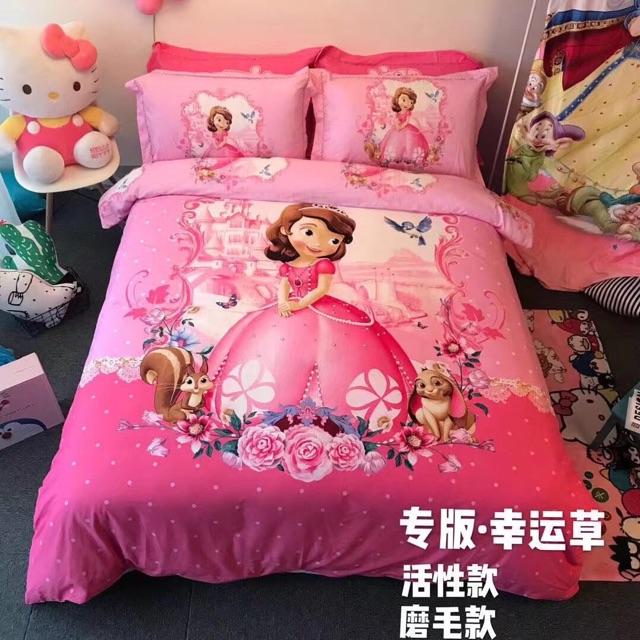 Set Cotton 3D Disney Hàng Nhập Khẩu Cao Cấp 4 Món Hình Công Chúa