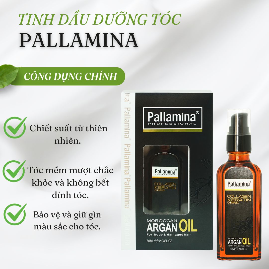 Tinh dầu Pallamina Moroccan Argan Oil Serum dưỡng bóng tóc cao cấp 60ml