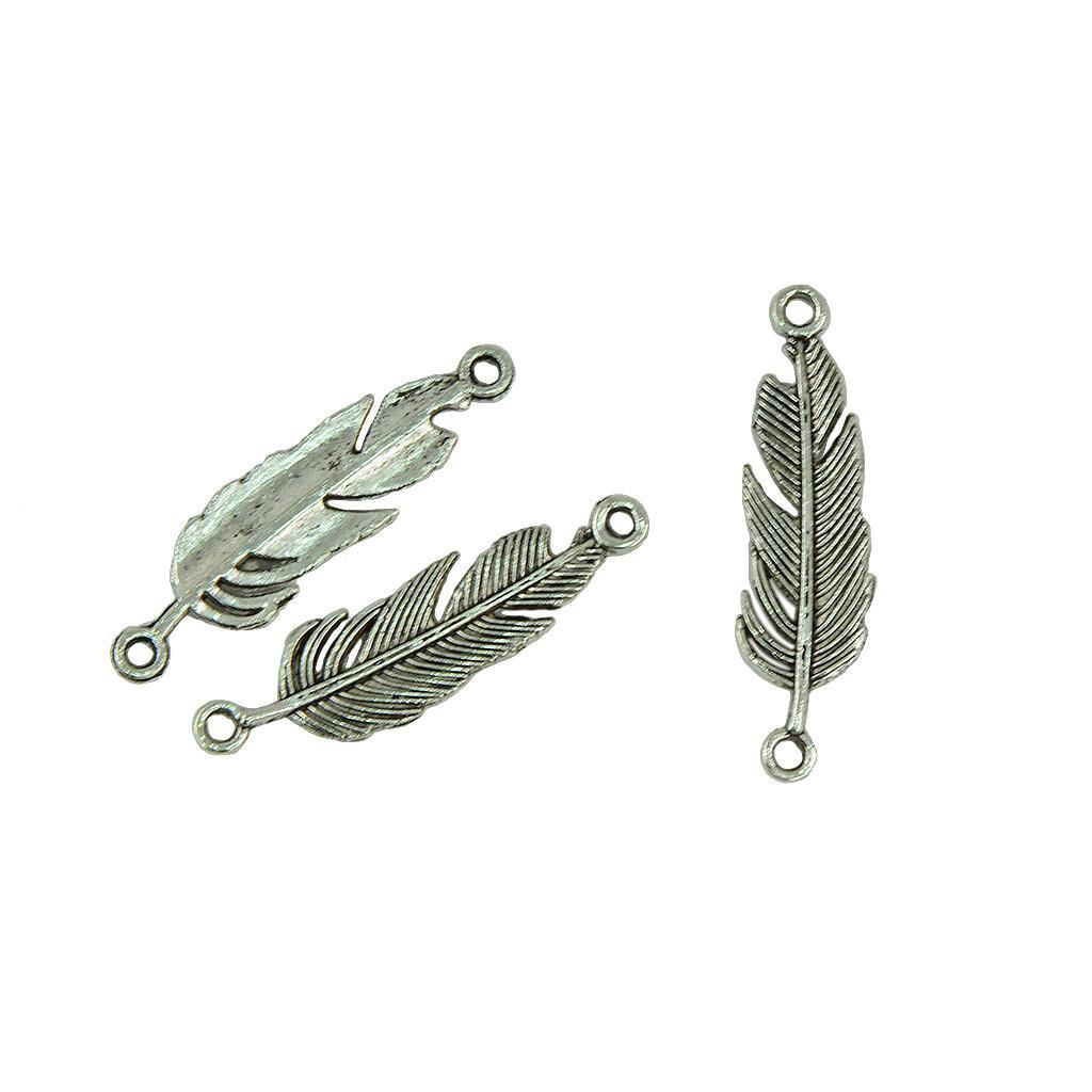 120pcs Vintage Feather Leaf Dream Catcher Charm Pendants Connector DIY Craft