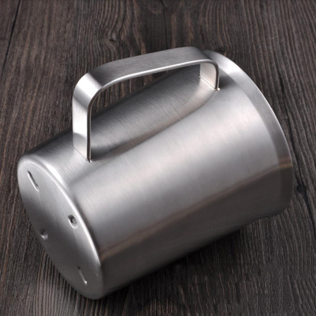 2x Stainless Steel Beer Camping Mugs Measuring Coffee Cup for Travel
