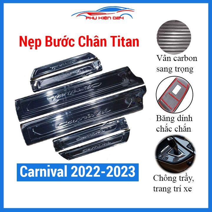 Ốp bậc cửa nẹp bước chân TITAN Carnival 2022-2023 chống trầy bảo vệ xe