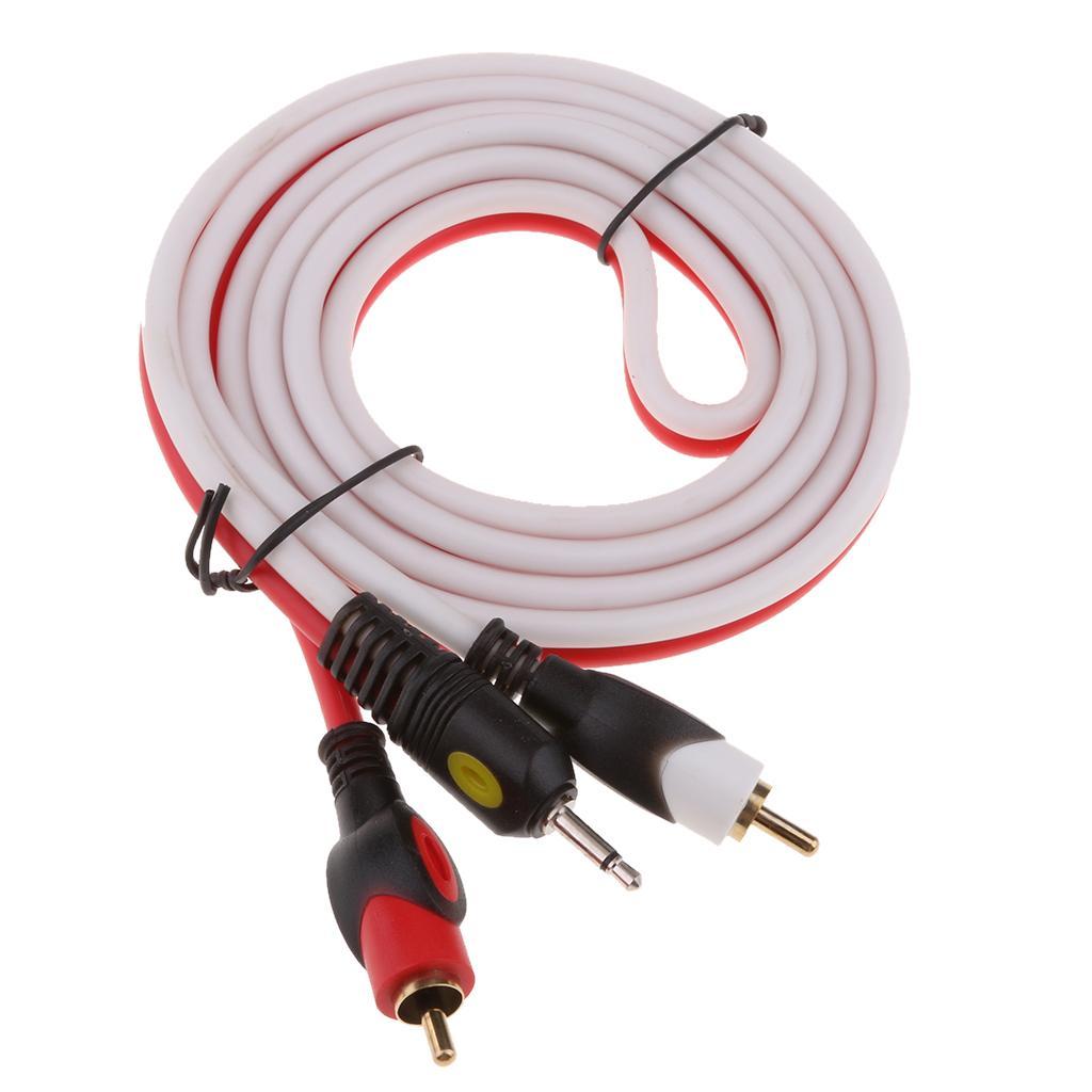 RCA Cable Dual Shielded 3.5mm Male To 2RCA Male Stereo Audio Y Cable 5Ft For