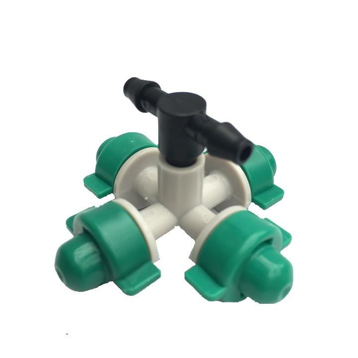 Béc phun sương 4 cửa kết nối ống 6mm
