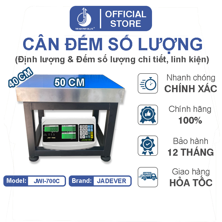Cân Đếm Số Lượng JWI-700C - Mặt Bàn Cân 400x500MM