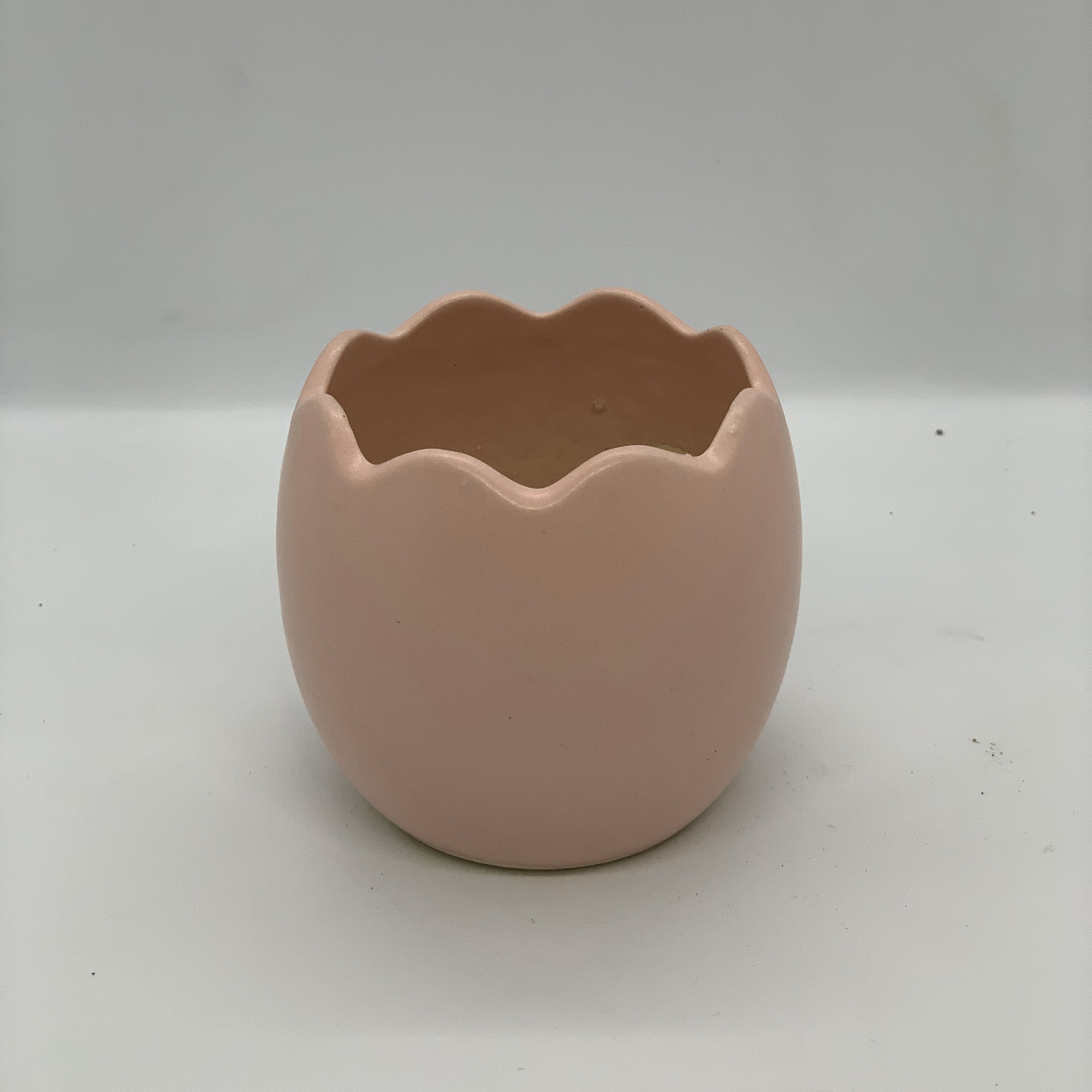 Chậu Sứ - 7x7x8 Cm - Mầu Hồng – Dáng Quả Trứng - Chậu Trồng Cây Mini, Cây Để Bàn, Tiểu Cảnh, Sen Đá & Xương Rồng