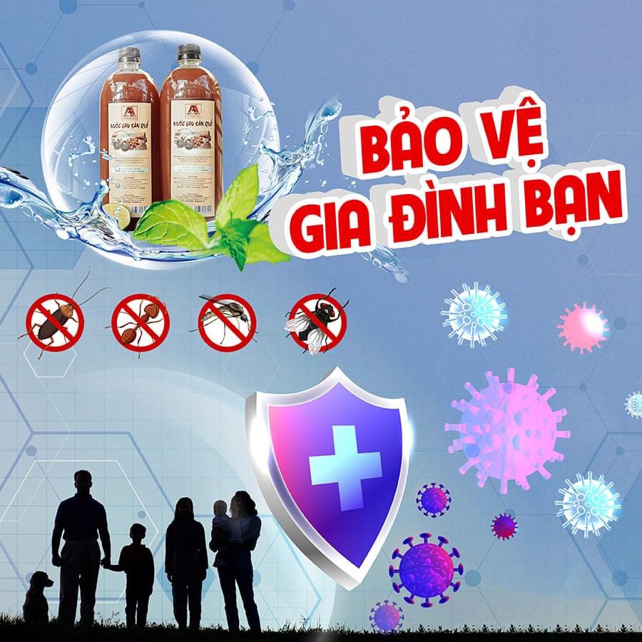 Nước lau sàn hương Quế, chai 1 lít - Khử mùi đuổi muỗi và côn trùng, thảo mộc thiên nhiên