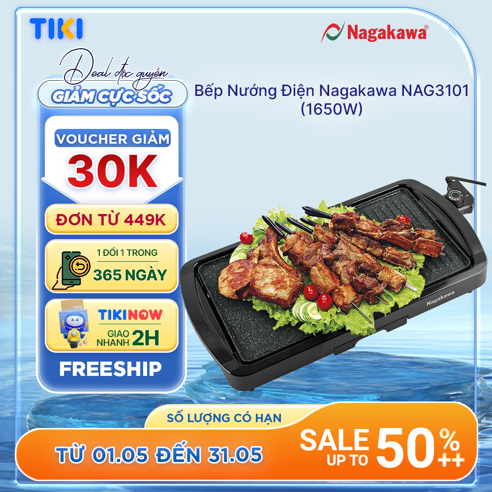 Bếp Nướng Điện Nagakawa NAG3101 (1650W) - Hàng Chính Hãng