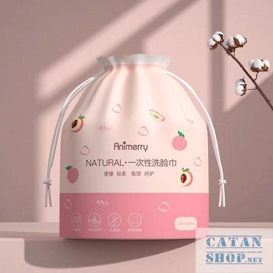 Khăn lau mặt khô dùng 1 lần bằng cotton cao cấp tự nhiên,cuộn khăn mặt khô tẩy trang đa năng túi trái đào xinh xắn