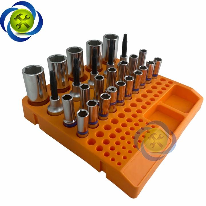 Khay nhựa để tuýp khẩu và mũi vít L+R+T LRT-80L kích thước 215mm x 215mm có 80 lỗ