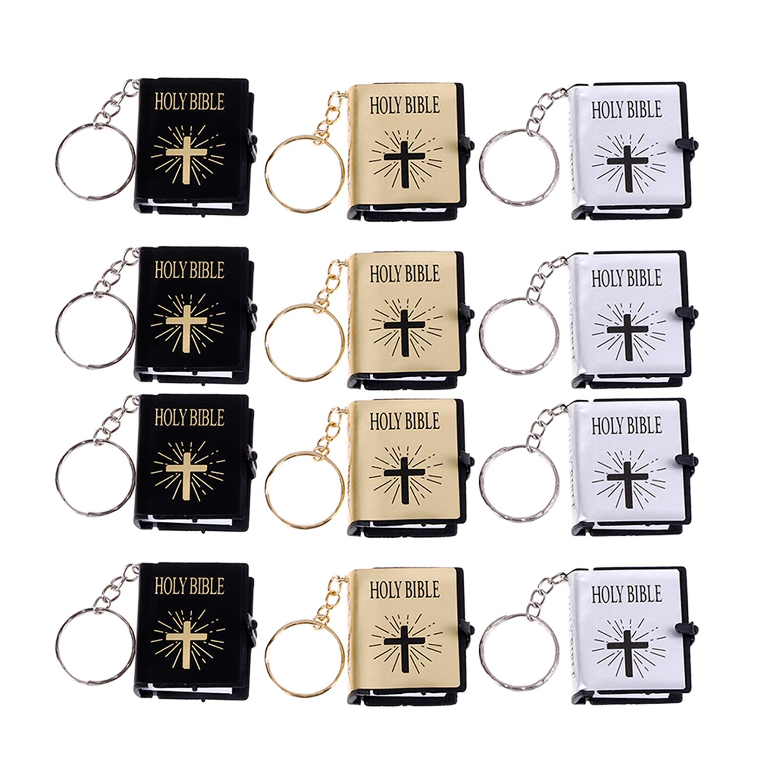Bible Keychain Christian Keyring Decor Key Chain Gifts Gold Silver Black