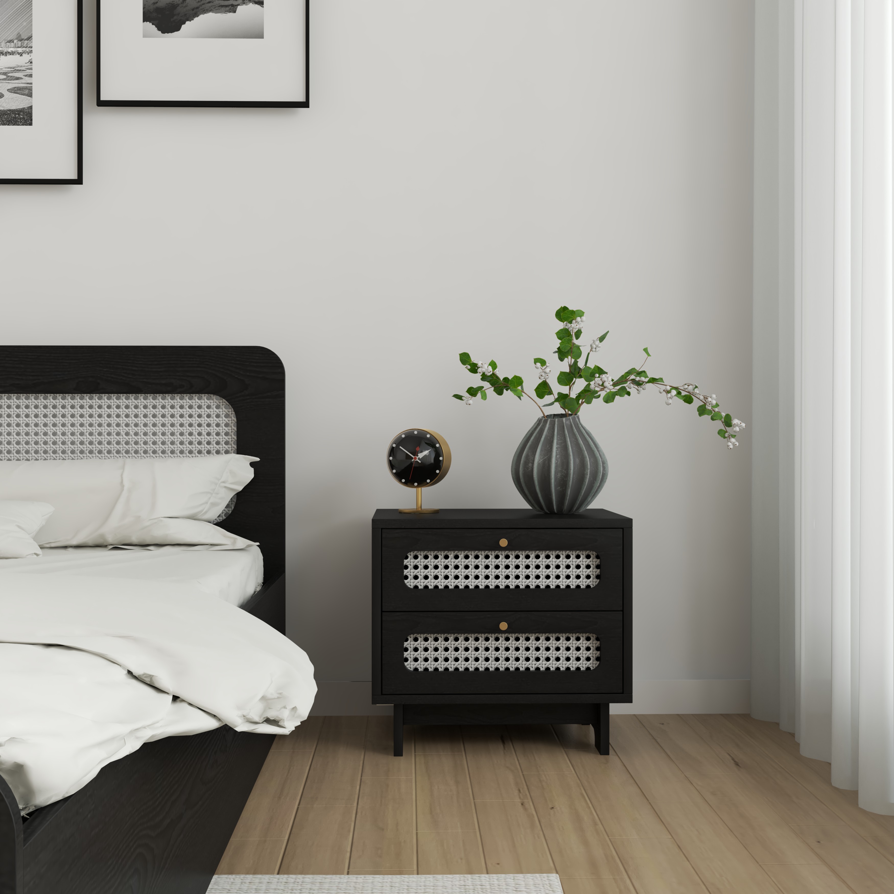 [Happy Home Furniture] MEYDAN, Táp đầu giường 2 ngăn , 48cm x 40cm x 44cm ( DxRxC), THK_076