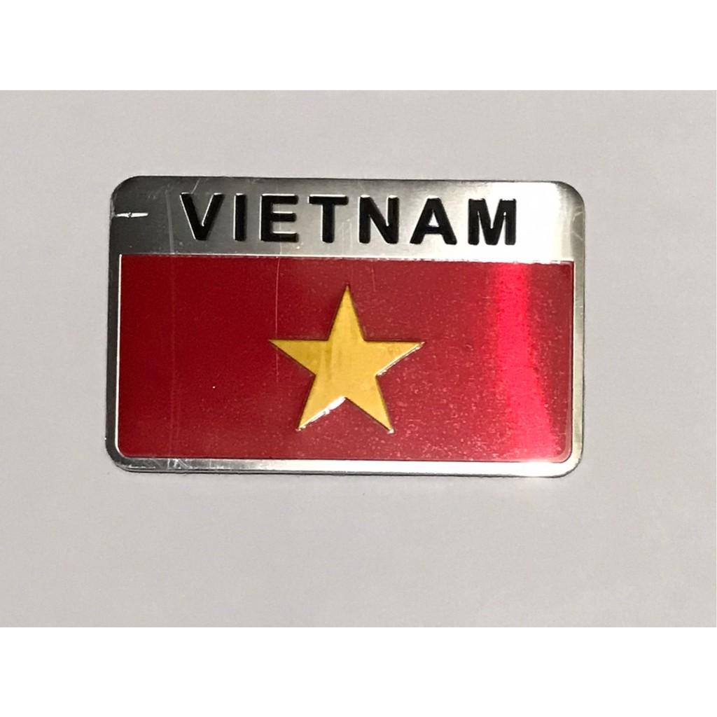 Bộ 4 Logo Biểu Tượng Cờ Việt Nam Hợp Kim Không Gỉ Trang Trí Ô Tô Xe Hơi xe máy