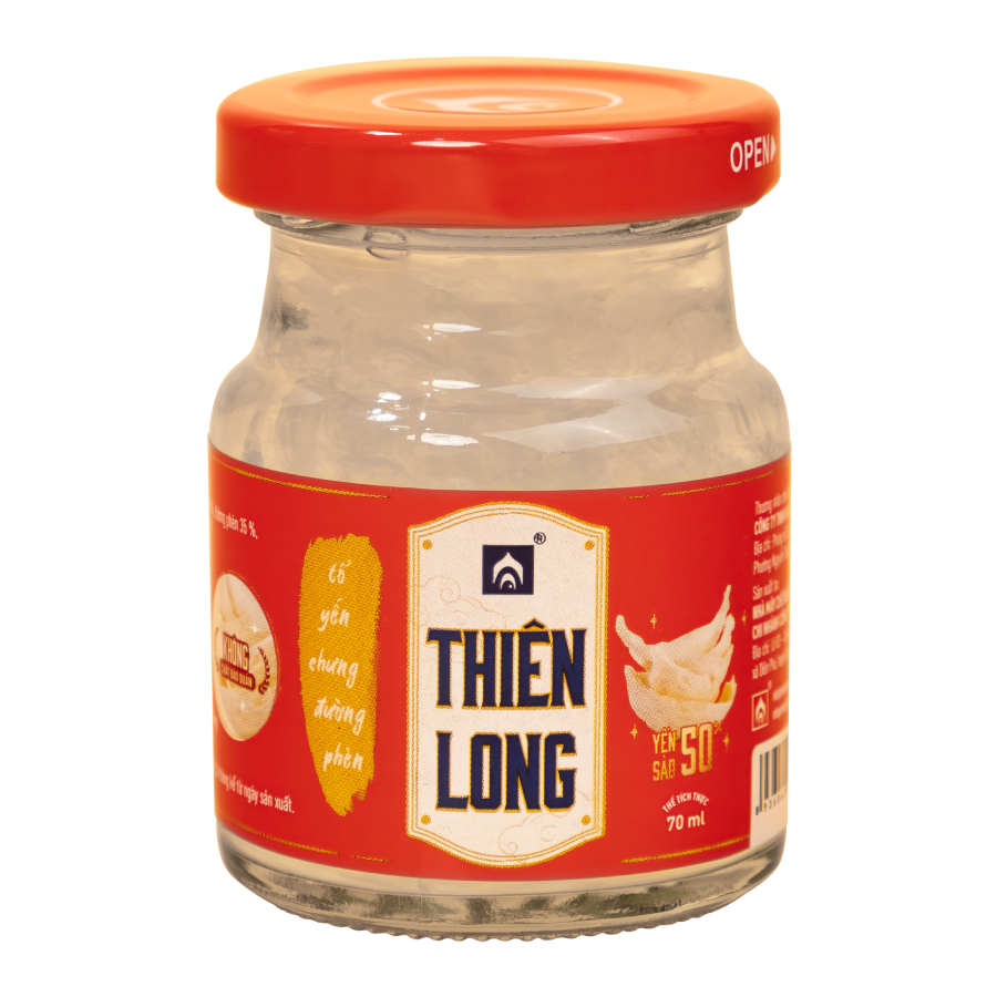 Nước Yến Chưng Sẵn Thiên Long - Hộp 6 Lọ - Tổ Yến Chưng Đường Phèn - Nhà Yến Nha Trang - Đặc Sản Nha Trang - Yến Sào Chất Lượng