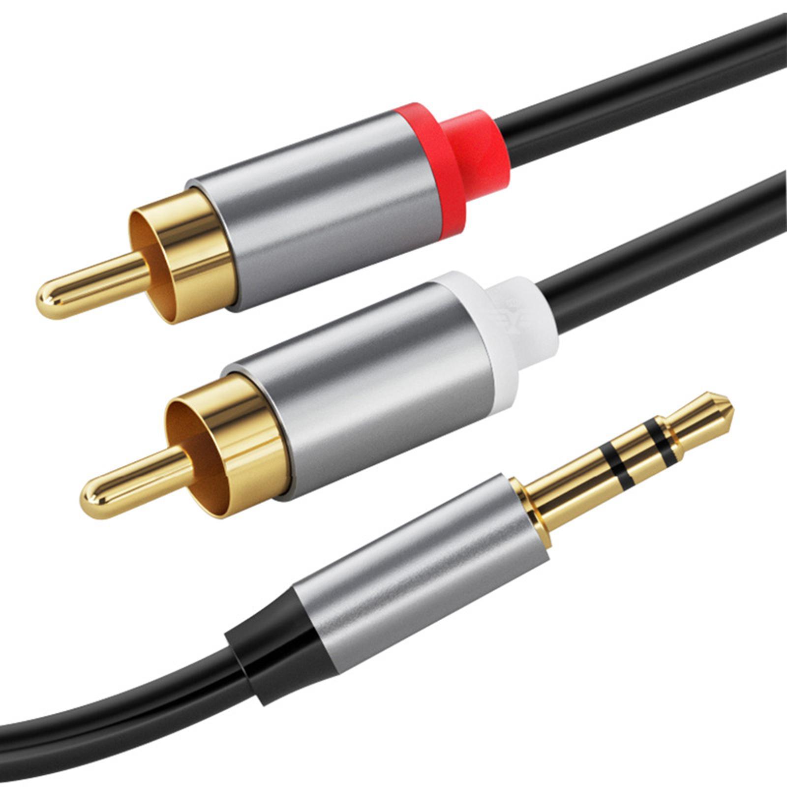 Male to 2 RCA Y Male Cable RCA Y Splitter Cord for Home Theater Phone